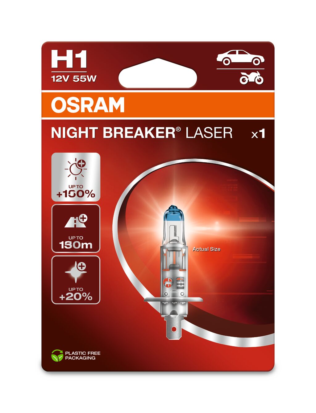 OSRAM NIGHT BREAKER LASER H1 12V BLI1 ECO